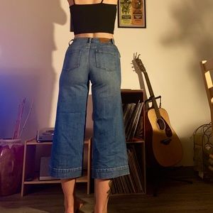 Madewell Medium Blue Wide Leg Crop Jeans